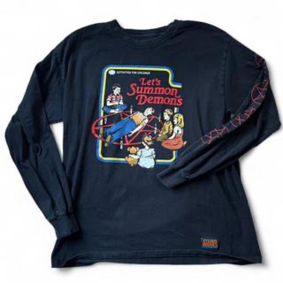 Steven Rhodes Men’s Large Graphic “Let’s Summon Demons” Horror Humor - Picture 1 of 6